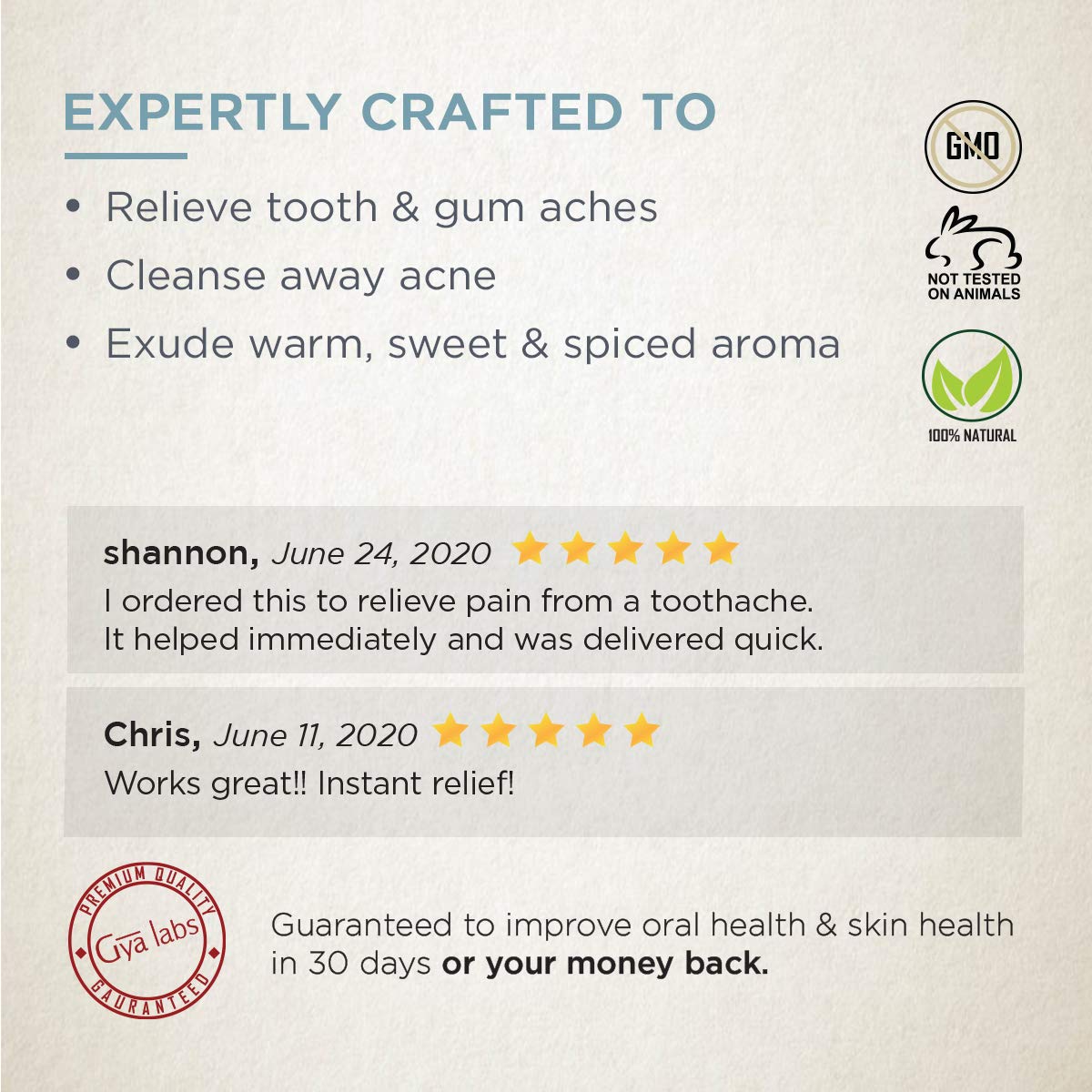 Gya Labs Clove Essential Oil - Great for Toothache & Better Oral Care - Muscle Pain Relief, Nausea Relief & Acne Treatment -100% Pure Natural Therapeutic Grade for Topical Use & Aromatherapy - 10ml: Beauty