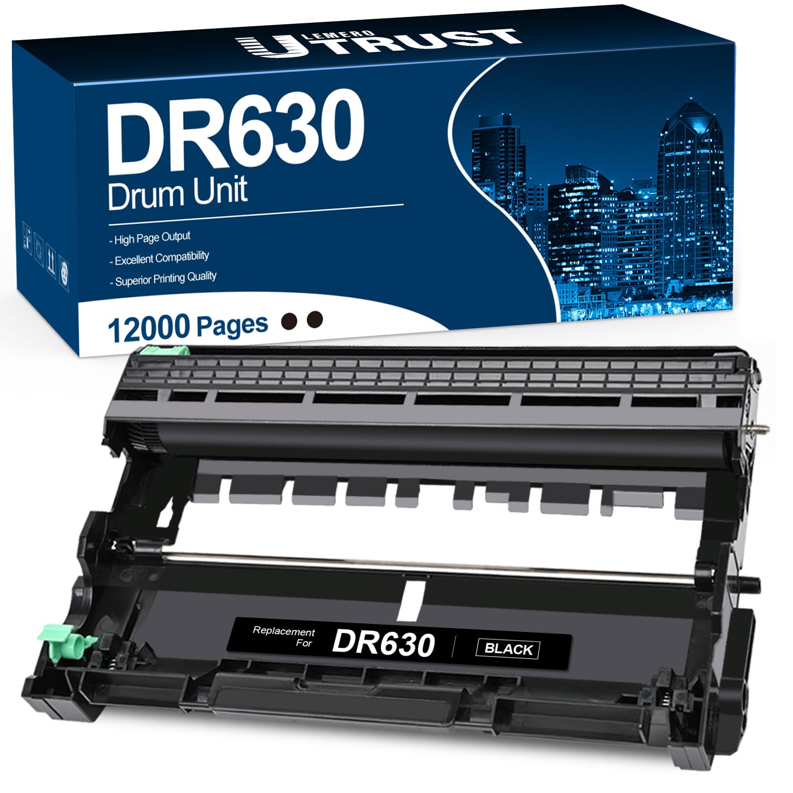 Photo 1 of Compatible DR630 Drum Replacement for Brother DR630 DR 630 to Compatible with HL-L2300D HL-L2320D HL-L2340DW HL-L2380DW HL-L2680W DCP-L2520DW DCP-L2540DWHL-L2305W MFC-L2705DW MFC-L2707DW Printer