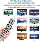 UNOCAR Big Button Universal Remote for LG Samsung Sony JVC Toshiba TVs view 3