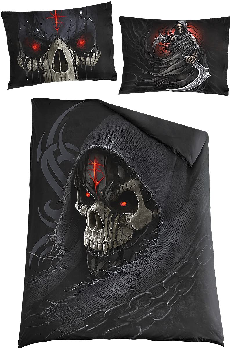 Spiral - Dark Death - Single Duvet Cover + Uk And Eu Pillow Case - L