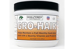 Dogzymes GRO-Hair for Length of Coat or Feathering, Fast Coat Growth or When sparse Coat and/or Bald Spots Need to Fill in.