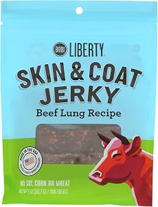 BIXBI Liberty Skin & Coat Support Beef Lung recipe Dog Treats,5 oz-USA Made Grain Free Dog Treats-Antioxidant Rich to Support