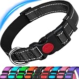ATETEO Reflective Dog Collar with Neoprene Padding Adjustable Nylon 17.7-27.5in