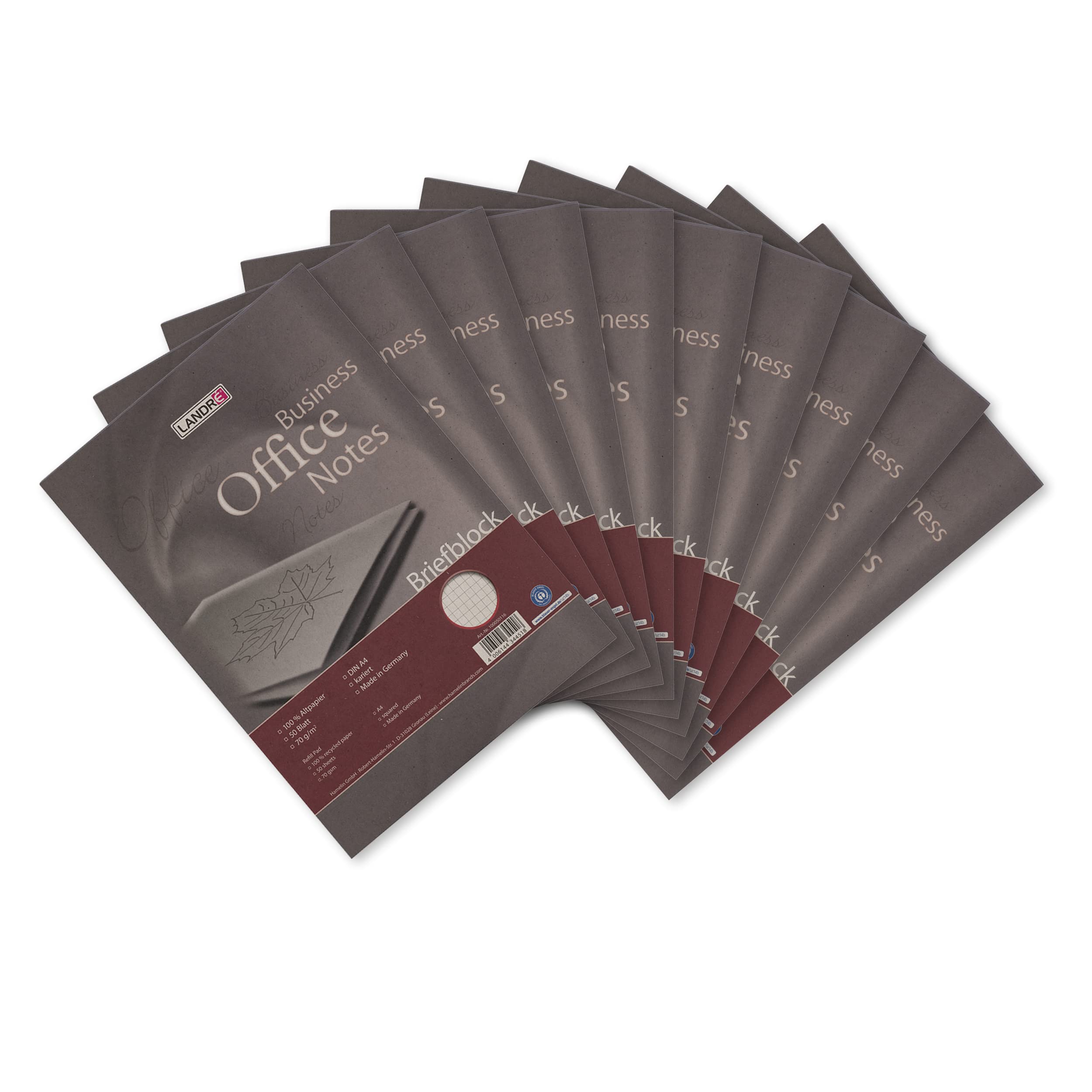 Landre A4 Recycled Squared Pad (50 Sheets) (Pack of 10)