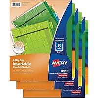 Amazon.com : Avery 11901 Insertable Big Tab Plastic Dividers ...