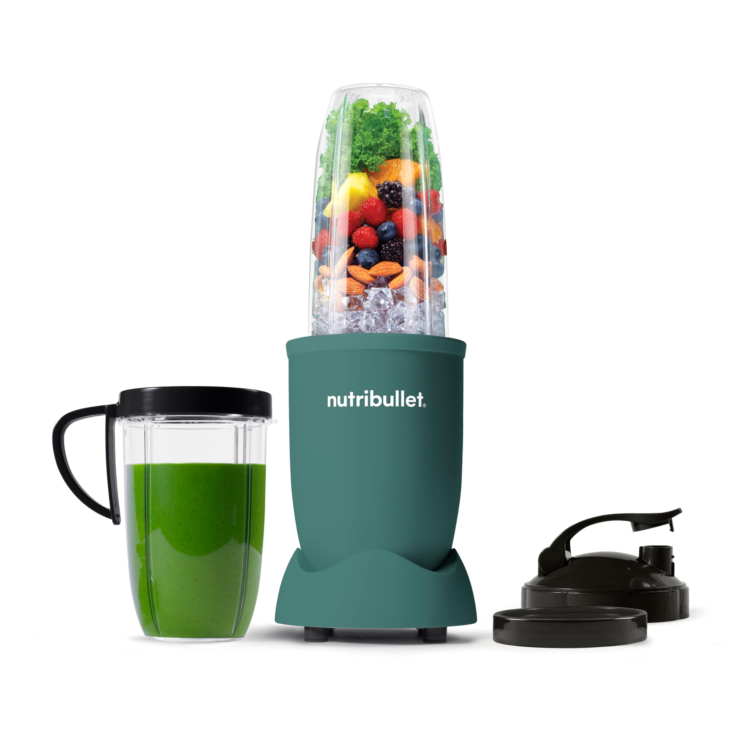 nutribullet Pro Personal Blender, Shakes, Smoothies, Food Prep, and Frozen Blending, 32 Ounce Cup, 24 Ounce Cup, Flip-top Travel Lid, 900 Watt, Matte Eucalyptus, NB9-0901EUC