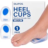 Silipos WonderSpur Silicone Gel Heel Cups for Heel Pain &amp; Plantar Fasciitis | Deep heel cradle centers &amp; supports the heel while soft gel absorbs impact from walking, standing &amp; running