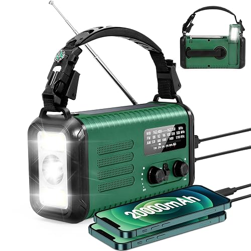 Hand Crank Emergency Radio, NOAA Weather Radio with AM/FM & Solar Radio ...
