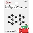 Dritz 80-30-1 Sew-On Snaps, Black, Size 3/0 12-Count