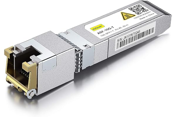 10Gtek 𝟭𝟬𝗚𝗕𝗮𝘀𝗲-𝗧 𝗦𝗙𝗣+ 𝘁𝗼 𝗥𝗝-𝟰𝟱 𝗧𝗿𝗮𝗻𝘀𝗰𝗲𝗶𝘃𝗲𝗿, 10Gbe SFP+ Copper Ethernet CAT.6a Module, up to 30-Meter, for Cisco SFP-10G-T-S, Meraki, Fortinet