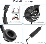 Rebocico USB Headset with Microphone Noise Cancelling & Audio Controls 2-In-1 view 4