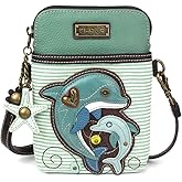 CHALA Ocean Collection Cell Phone Crossbody Purse-Women PU Leather/Canvas Multicolor Handbag with Adjustable Strap