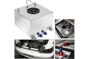 EASYBERG 15 Gallon Fuel Cell, 57L Gas Tank Polished Aluminum Racing Drift w/ Level Sender,Silver