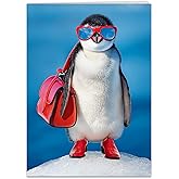CardFool - Funny Penguin Birthday Card for women, wife, mother, girls, sisters, or anyone.