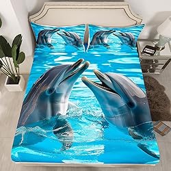 Erosebridal Cute Dolphin Fitted Sheet Twin Size