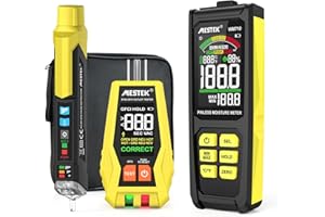 MESTEK Electrical Test Kit with Digital Moisture Meter, Non-Contact Voltage Tester, GFCI Outlet Tester, Home Inspector Tool Kit, 3-Piece with Carry Case and Batteries