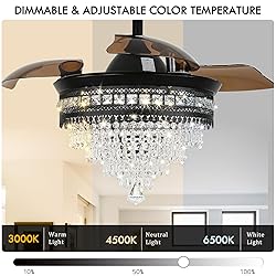 Luxury K9 Crystal Chandelier Fan | Smart Dimmable