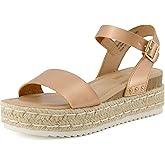 CUSHIONAIRE Melissa Espadrille Platform Sandals For Women with Adjustable Ankle Strap and Memory Foam Insole-Comfortable Womens Sandals for Summer