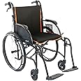 FeatherMobility - 13.5lb Frame - Black Cushion Black Frame Lightweight Folding Wheelchair - with Swingaway Legrests, Anti-tippers, and Quick Release Wheels