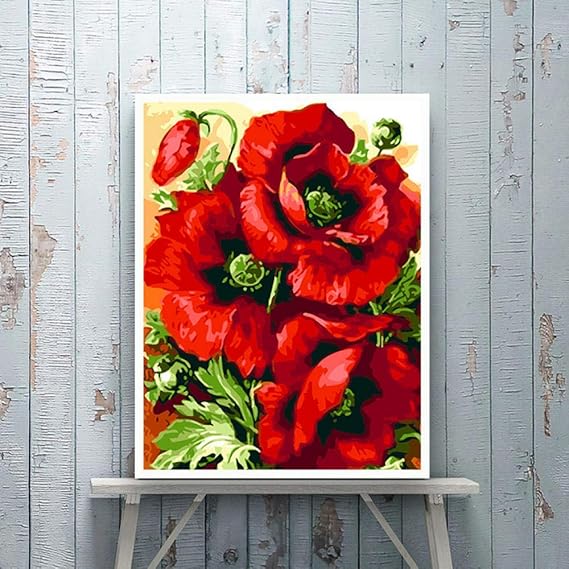 Waofe Malen Nach Zahlen Blumen Diy Färbung Kunst