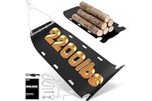 SWANSOFT 50'' x 114'' Extra-Large Yard Drag Sled with Pull Cables, Heavy Duty Yard Sled 1/8 HDPE Thickened Drag Mat for Debris, Leaves, Construction Materials, Logs