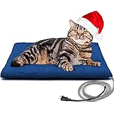 Kiroto Outdoor Pet Heating Pad for Cat Dog, Heated Mat with Waterproof Cover and Automatic Temperature Control, Suitable for Cat Houses, Dog Houses, Small Beds, Porches,20"x16",Blue