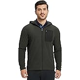 M MAELREG Fleece Hoodies Jacket Men Full Zip with 3 Zip Pockets Lightweight Soft Warm Hoodie for Golf Athletic Travel