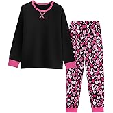 CARETOO Girls Pajamas 2 Piece Long Sleeve Long Pants Pajama Set Kids Cute Pj Soft Holiday Sleepwear Size 7-13