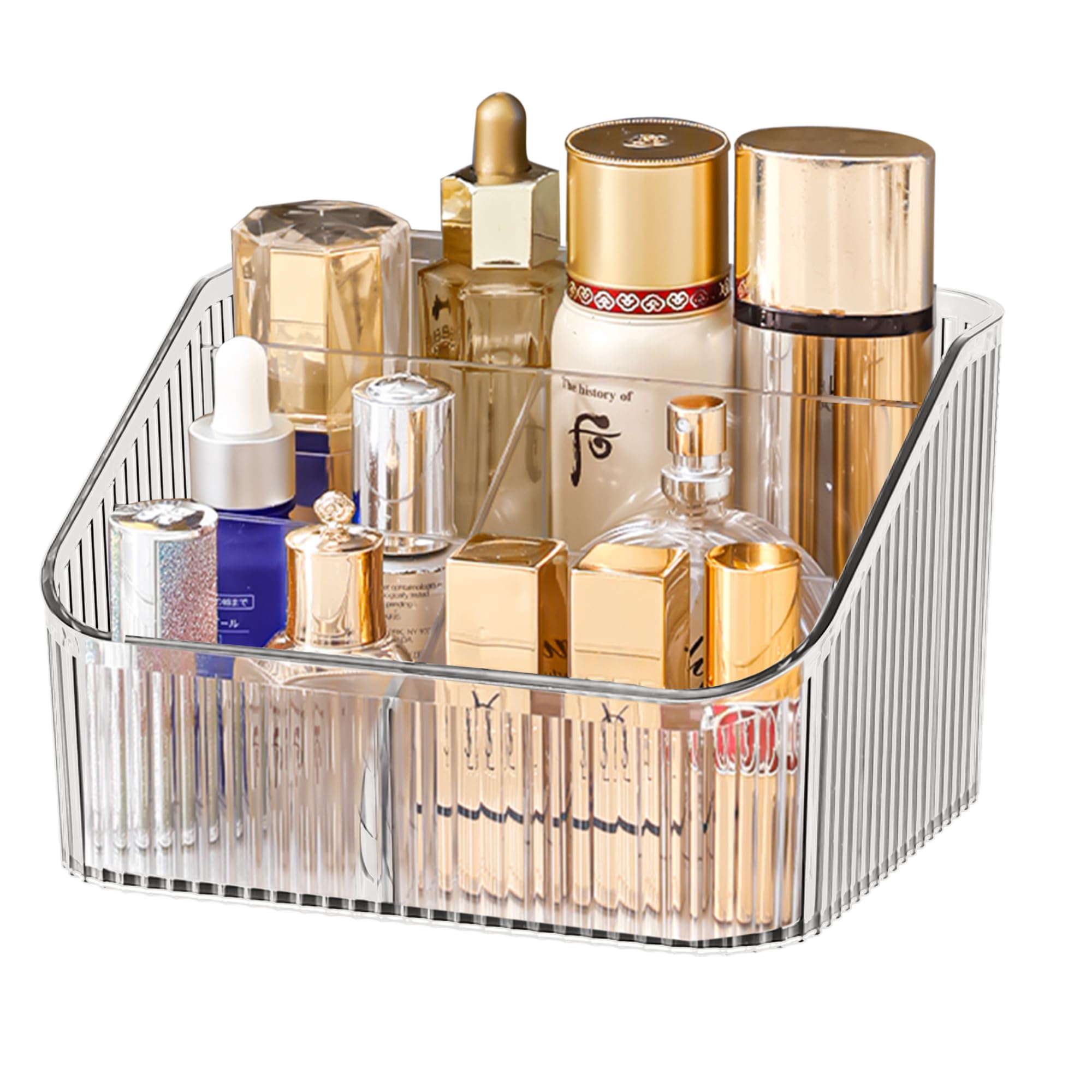 Homeanda Makeup Organiser Storage Compartments, Skin Care Cosmetic Organiser, Makeup Organiser and Storage(transparent)