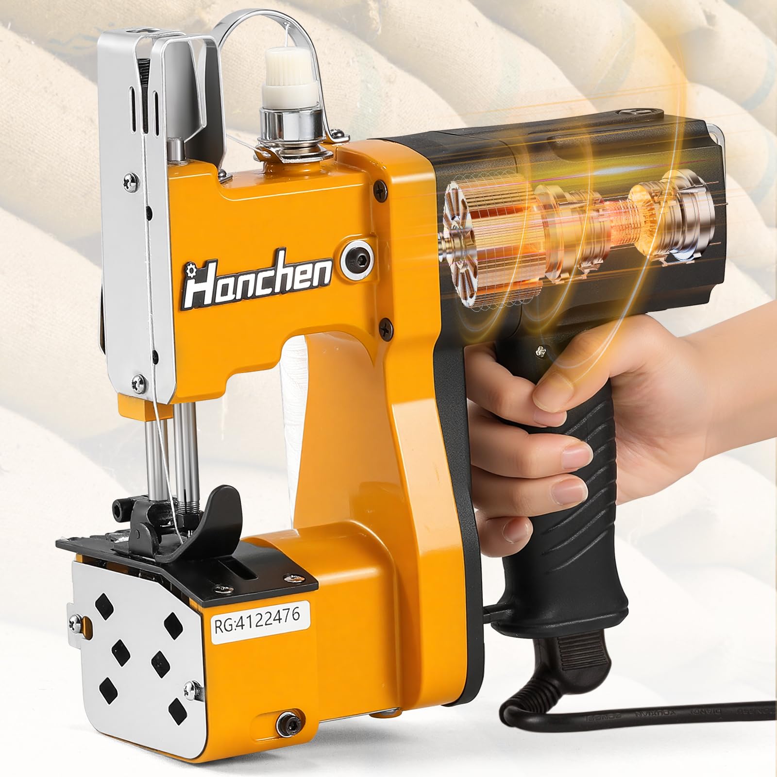 Photo 1 of Hanchen Bag Sewing Machine High Speed Bag Sealing Machine Bag Closer Bag Closing Machine Bag Stitching Machine Industrial Sewing Machine Bag Stitcher for Sack Woven Kraft Paper Bag Sealing CE