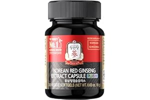 JUNG KWAN JANG US Korean Red Ginseng Extract Capsule Plus - All-in-One Vegan Supplements - Energy Boost & Immune Support, Caffeine Free & Non-GMO (600mg, 30 Capsules)