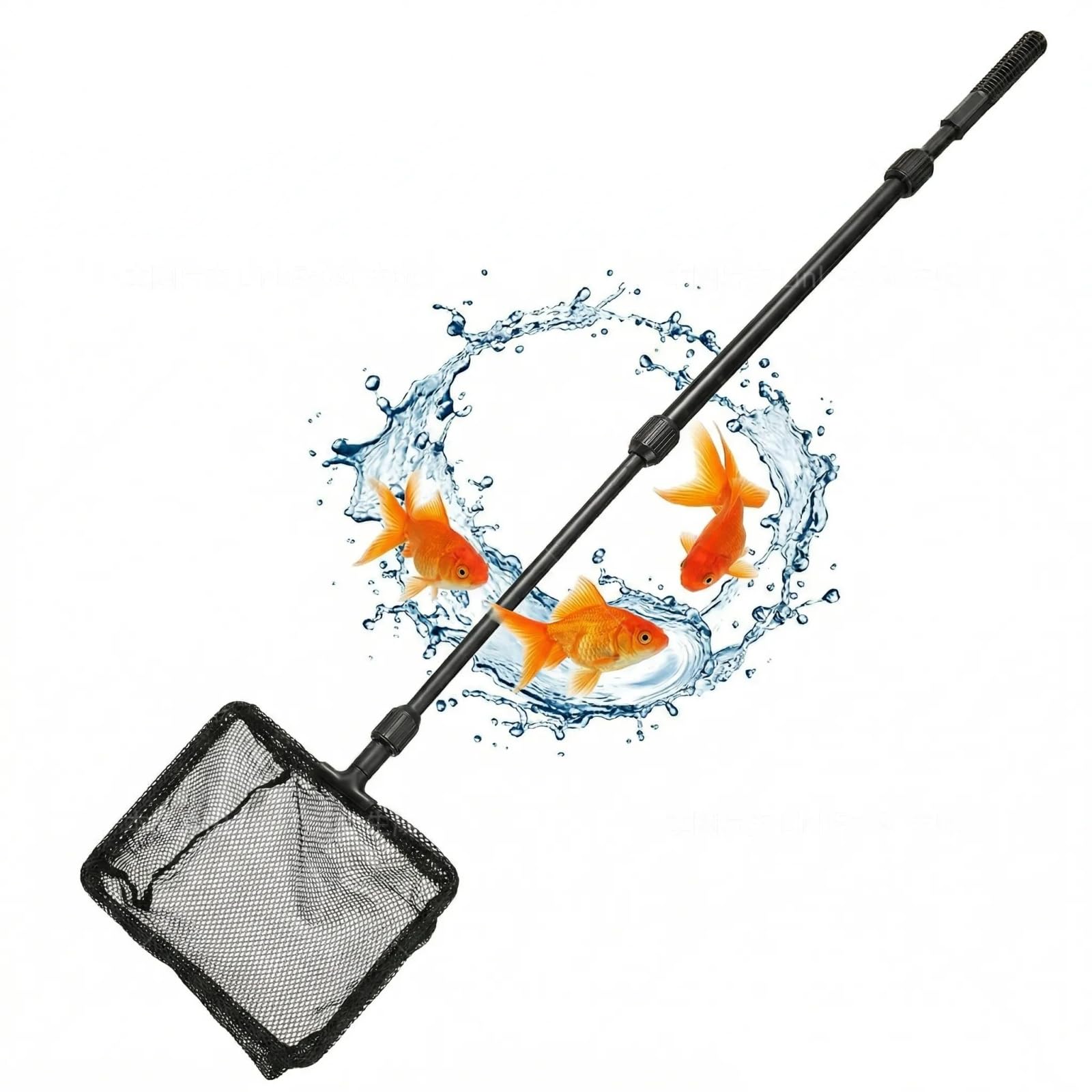 POPETPOP Extendable Fishing Net Plastic Pole Handle Telescopic Landing Net Tuck Net for Fish Tank Lakes Ponds (Size L)