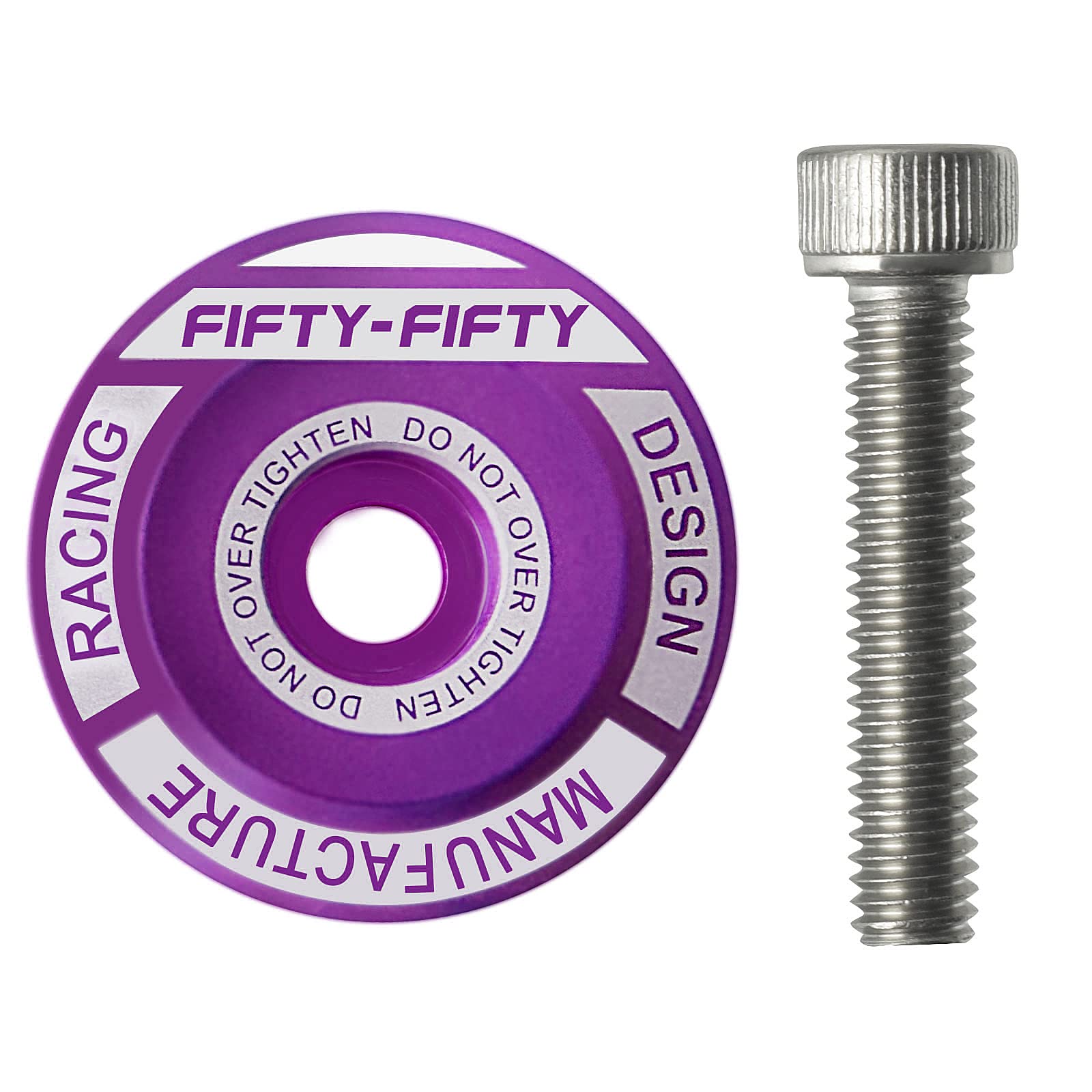 FIFTY-FIFTY Bike Headset Top Cap with Bolts, 1-1/8 Stem Top Cap with Bolt for MTB, Road Bike