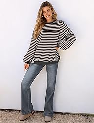 UEU Womens Oversized Sweatshirts Crew Neck Pullover