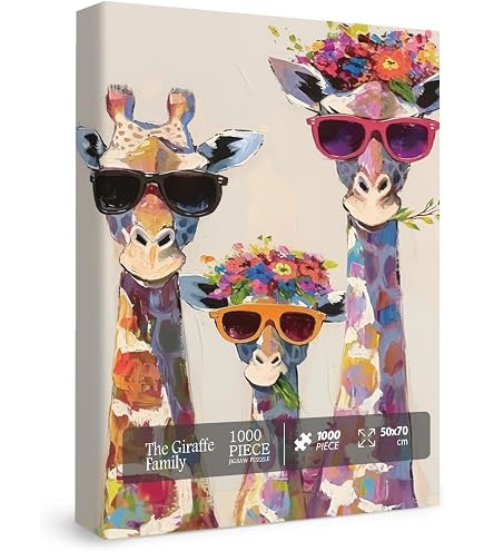 Eurographics Giraffe Mother's Kiss 500-Piece Puzzle – 19.25x26.5 Inch Finished Size, Recycled Board, Small Box