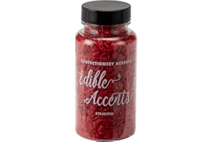 SWEET EVA’S EDIBLE ACCENTS RED HEARTS- Gluten-free, Egg Free, Nuts Free, Kosher, Sprinkle Medley Mix, For Baking, Decorating, Cookies, Cupcakes, Cakes, Topping, Jimmies, Sugar Shapes