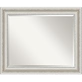 Amanti Art Silver Bathroom Mirror for Over Sink, 28x34 Parlor Silver Rectangle Vanity Mirror, Large Traditional Frame, Hangs 