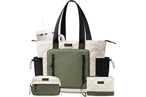 BAGSTELLAR Puffer Tote Bag for Women, Lightweight Puffy Work Laptop Handbag Teacher Nurse Quilted Shoulder School Daily Travel Gym Bags