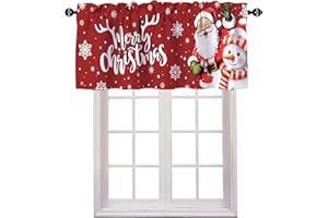 UHANKRU Snowman Christmas Curtains - Valances for Windows - Snowman Christmas Decorations Curtain Valances for Kitchen, Bathroom, Living Room, Xmas Decoration Indoor Winter Holiday Home Decor, 52"x18"