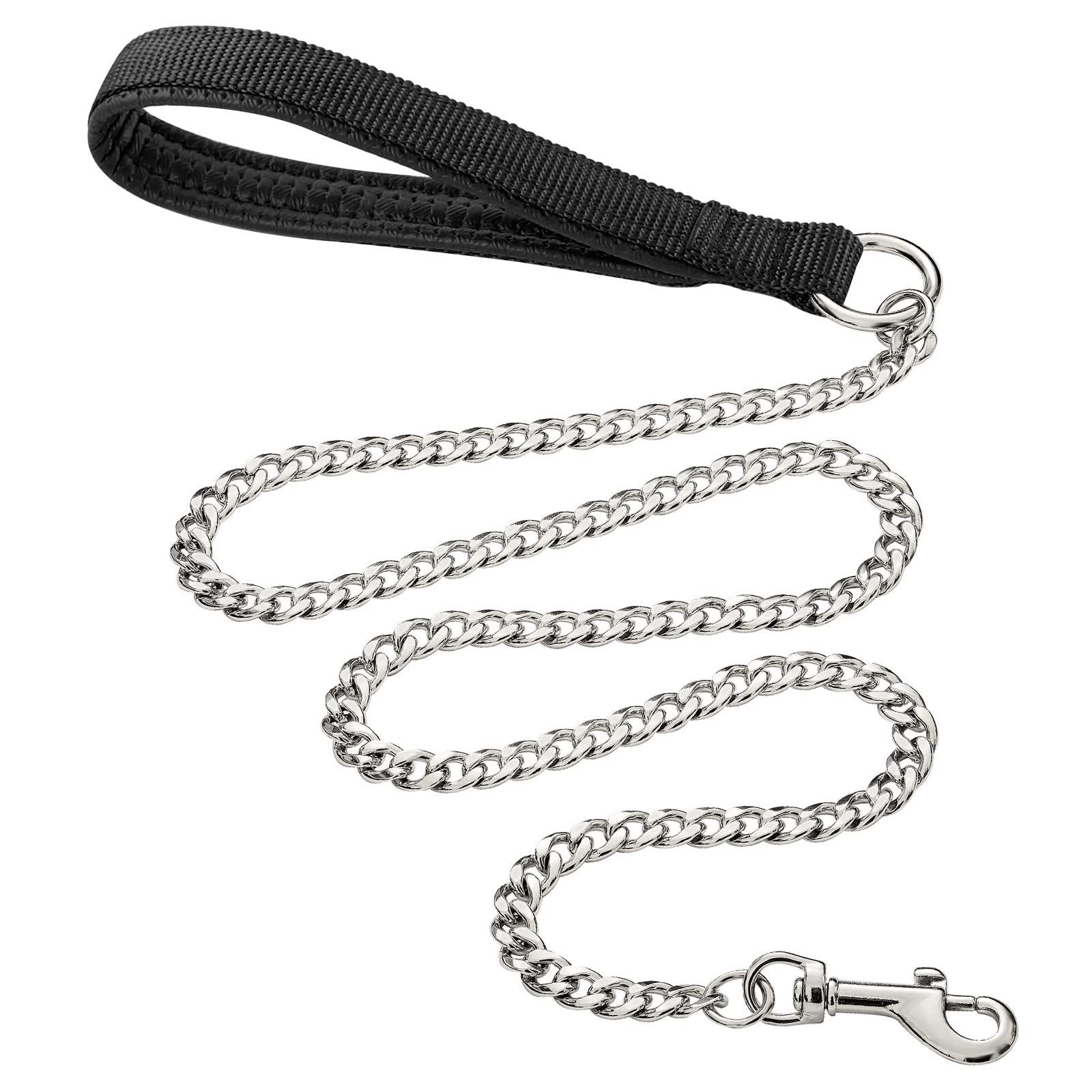 Heavy Duty Metal Dog Lead,180cm Chew Proof Pet Leash Chain with Soft Padded Handle for Large & Medium Size Dogs (180cm*3mm) — image 1