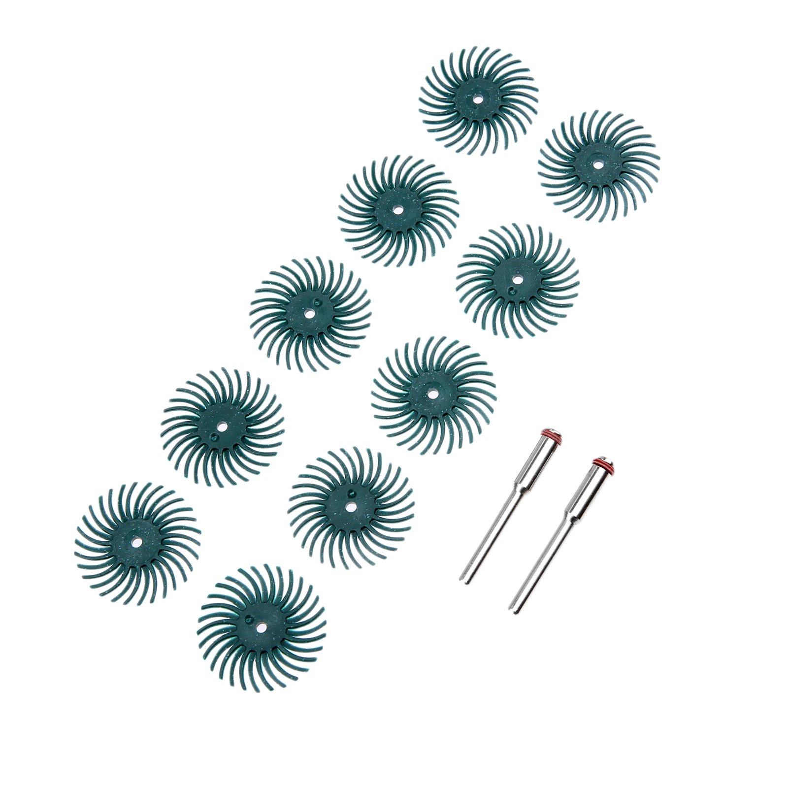 Mtsooning 10Pcs Radial Bristle Disc Brush Assortment,Grit 80 Abrasive Gap Polishing Pad Polishing Wheel with Mandrels, for Rotary Tools Cleaning Finishing Deburring Buffing