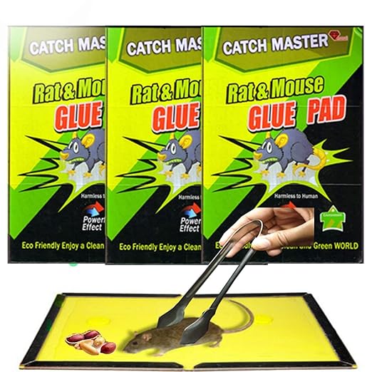 JetFire Non-Toxic Rat Catcher Glue Pad with Picker and Food (22x17-inch) -Pack of 3