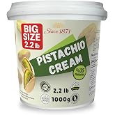 Pistachio Cream Bulk Tub - 2.2lb / 1 kg Gulluoglu Premium Cream For Dubai Chocolate, Best Options Pistachio Butter, Perfect Taste For Desserts 35.2 Ounce