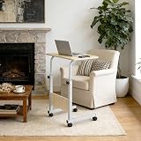 simpahome Height Adjustable Mobile Table Birch with Castors view 6