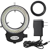 Faruijie 144 LED Ring Microscope Light, Adjustable Illuminator for Lab Stereo Microscopes &amp; Camera