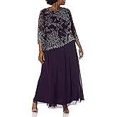 J Kara Womens 3/4 Sleeve Scallop Edge Bodice Mock Flare DressSpecial Occasion Dress