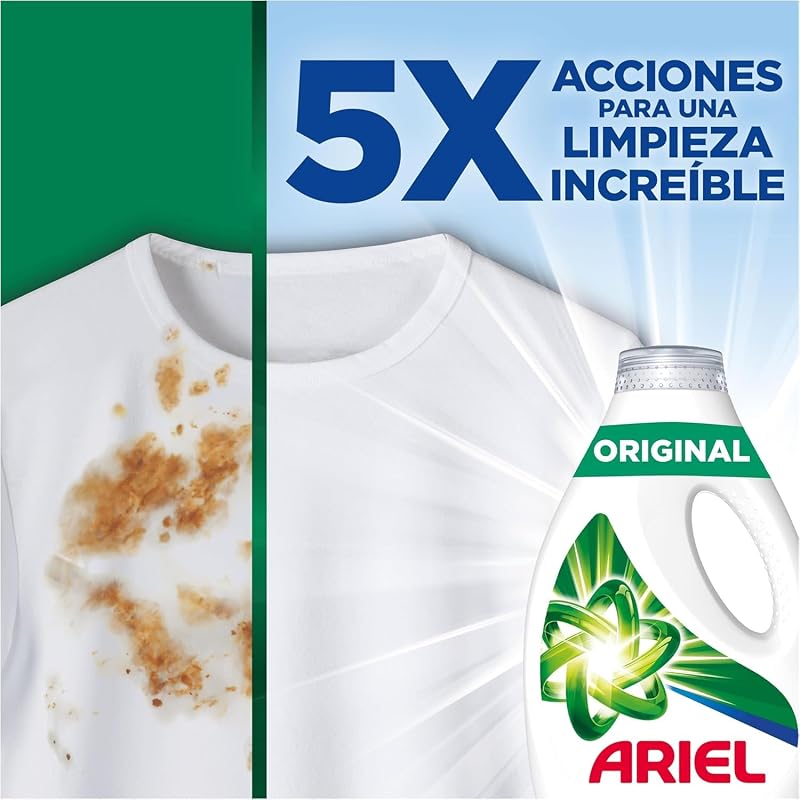 Ariel Detergente para Máquina de Lavar Líquido 160 Lavagens (4x40), Original, Sabão Limpeza melhorada em ciclos mais frios com tecnologia exclusiva de limpeza a frio