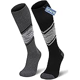 FITRELL 2/3 Pack Merino Wool Ski Socks for Snowboarding, Full Cushioned Winter Thermal Knee-high Warm Socks for Men and Women