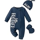 FoWear Baby Boy Clothes Letter Print One Piece Romper Baby Coming Home Outfits with Hat Newborn Boy Outfits