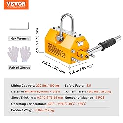 VEVOR Magnetic Lifter, 220 lbs/100 kg Pulling